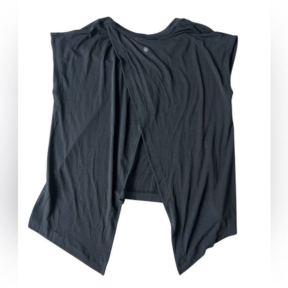 ATHLETA EXPLORE BLACK TSHIRT SIZE MEDIUM WOMENS WORKOUT YOGA - Picture 3 of 8